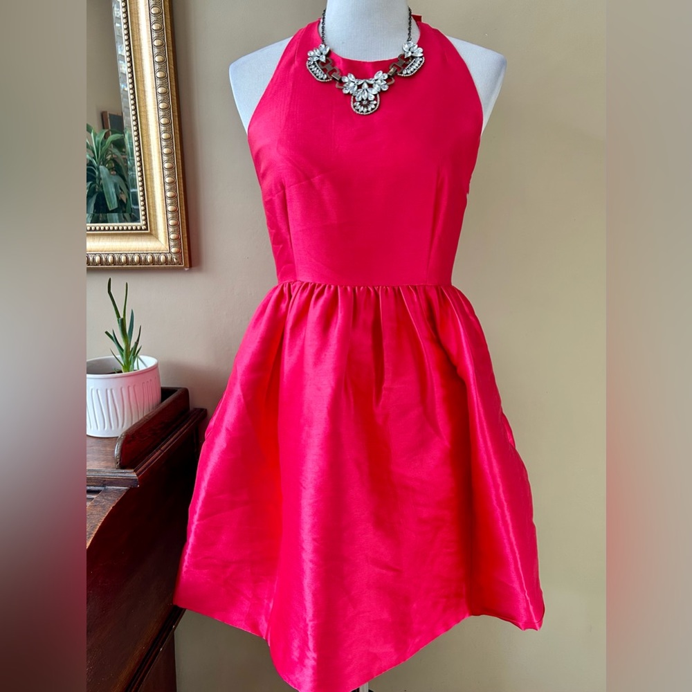 Kate Spade Silk Faille Mini Bubble Dress Bow Back Pink Fit & Flare Barbiecore 4